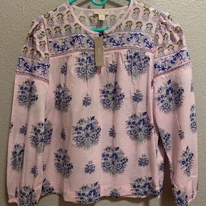 Never worn Linen Paisley Purple JCrew Top